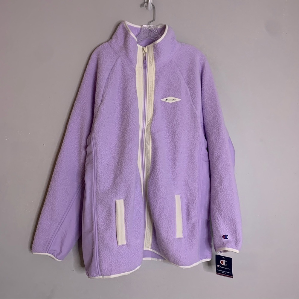 champion Lavender teddy fleece plus size zip up women’s 2X new with tags